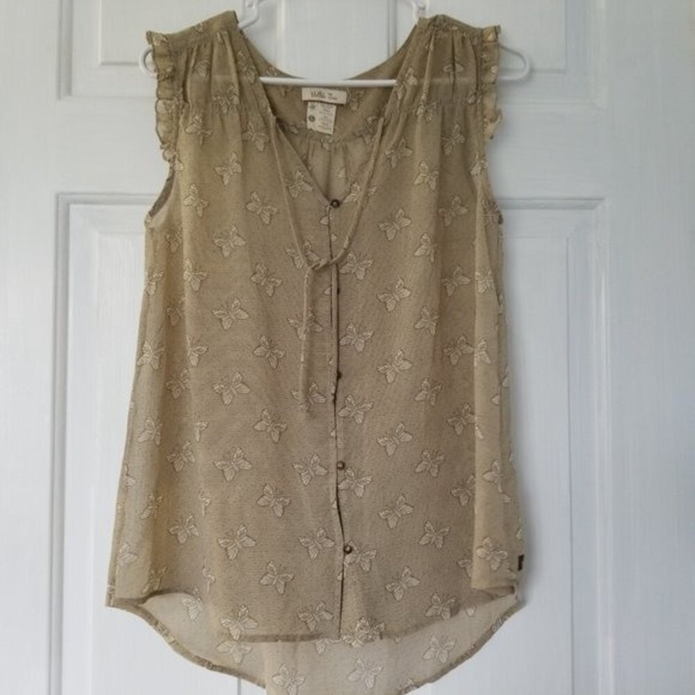 Matilda Jane Sheer Sleeveless Blouse Butterflies Size Small